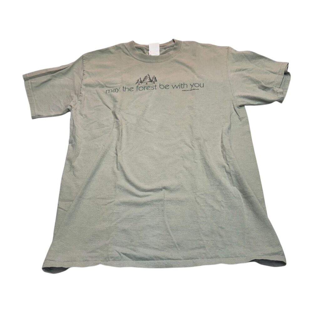 Port & Company T-Shirt Men's Medium Olive Green Cotton May be Forest be with You - Picture 1 of 7